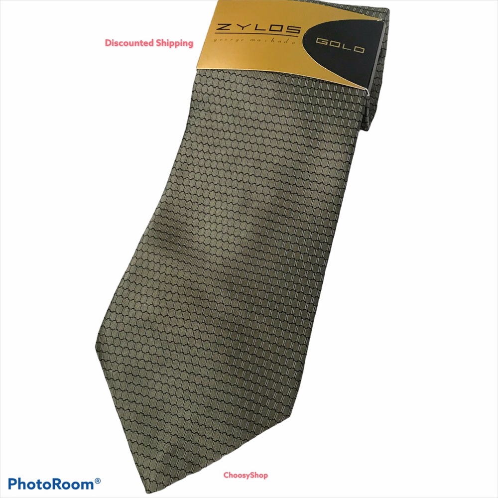 Silk Tie NWT Olive Green ZYLOS GOLD GEORGE MACHADO